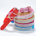 PU Leather Good Price Elegant Lines of Rhinestones Decorated Pet Collars for Dogs